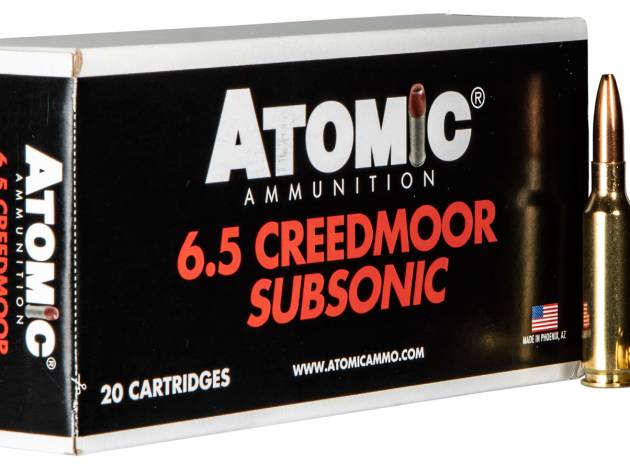 Atomic Ammunition 00476 Rifle Subsonic 6.5Creedmoor 130gr Sierra MatchKing BTHP 20 Per Box/10 Case
