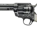 Pietta GW45LLE434NMUI 1873 GW2 Liberty 45 Colt (LC) 6 Shot, 4.75" Blued Engraved Steel Barrel, Cylinder, Frame & Hammer, Ultra Ivory Grip w/Engraved Liberty Eagle