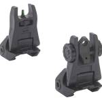 Meprolight USA 404100 FUBS Sight Set Black AR-15 Flip Up Green Tritium Front/Green Tritium Rear