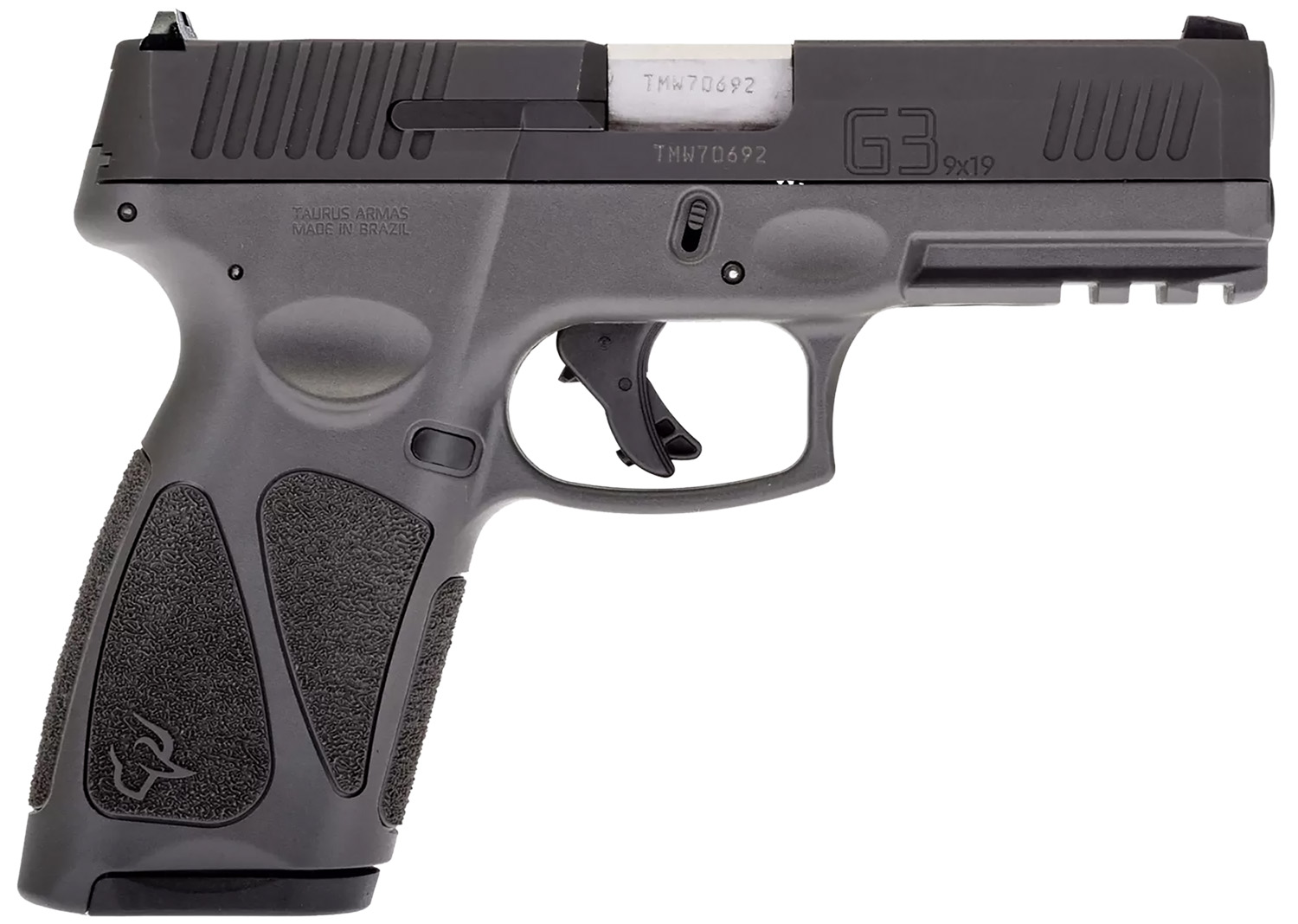 Taurus 1G3B941G G3 Full Size Frame 9mm Luger 15+1/17+1 4" Matte Stainless Steel Barrel, Matte Black Tenifer Serrated Steel Slide, Gray Polymer Frame w/Picatinny Rail, Gray Polymer Grip, Right Hand