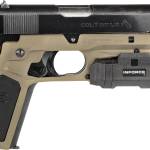 Recover Tactical CC3P0201 Frame Grip Tan Polymer Frame with Interchangeable Black & Tan Panels for Standard Frame 1911