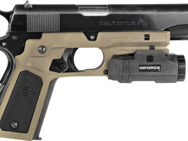 Recover Tactical CC3P0201 Frame Grip  Tan Polymer Frame with Interchangeable Black & Tan Panels for Standard Frame 1911