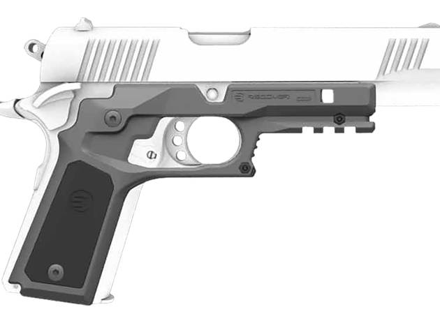 Recover Tactical CC3P0401 Frame Grip  Gray Polymer Frame with Interchangeable Black & Gray Panels for Standard Frame 1911