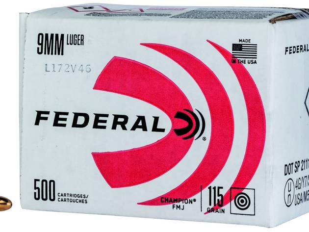 Federal C9115A500 Champion Training 9mmLuger 115gr Full Metal Jacket 500rds *Bulk Package