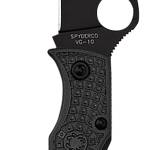 Spyderco MBKWPBK Manbug 1.91" Folding Wharncliffe Plain Non-Reflective Black TiCN VG-10 SS Blade/Black Textured FRN Handle