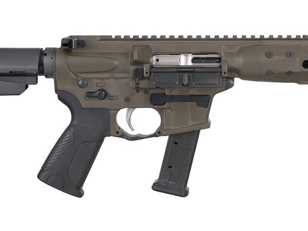 LWRC ICP9PBC8SBA3 IC-9  9mm Luger 8.50" 33+1 Black Nitride Threaded Barrel, Patriot Brown Anodized Aluminum Picatinny Rail Receiver, SB Tactical SBA3 Brace, LWRC Ultra Combat Grip, Ambidextrous