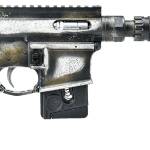 Battle Arms Development BAD-SOLO-BLASTER Solo Blaster 22 LR 10+1 5.38" Silver Optic Ready Slide, 3-Tone Battle Worn Frame, Wood Grip, Custom Muzzle Device