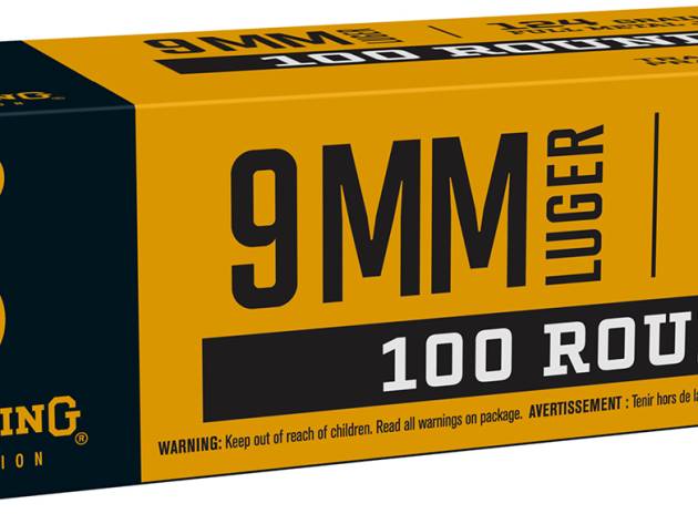 Browning Ammo B9MM124VP9mm  Luger 124gr Full Metal Jacket 100 Per Box/10 Case *Value Pack