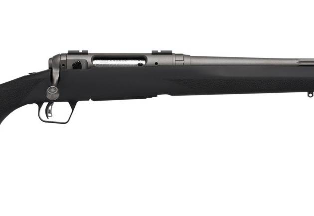 Savage Arms 33003 110 Trail Hunter Lite V2 Full Size 243 Win 4+1 20" Black Fluted Barrel, Black Carbon Steel Drilled & Tapped Receiver, Black Hogue OverMolded Synthetic Stock, Right Hand