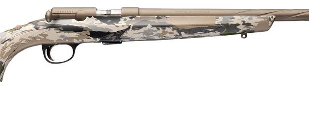 Browning 025260202 T-Bolt Speed 22 LR 10+1 22" Smoked Bronze Cerakote Spiral Fluted Threaded Barrel, Smoked Bronze Cerakote Steel Drilled & Tapped Receiver, Ovix Camo Fixed Synthetic Stock, Right Hand