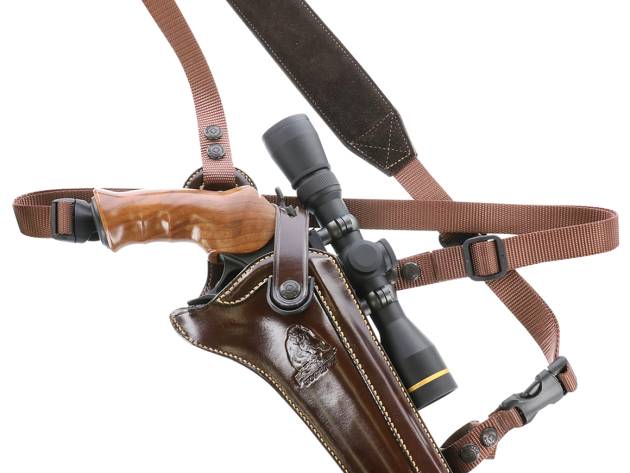 Galco KH130H Kodiak Hunter Chest Holster Havana Brown Leather Shoulder/Torso Strap Fits S&W N Frame Fits Ruger Blackhawk 7.50" Right Hand