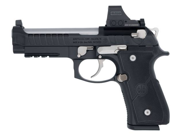 Langdon Tactical Tech 92E2CBRRBS Beretta 92 Elite  Full Size 9mm Luger 18+1 4.70" Stainless Barrel, Black Nitride Stainless Steel Optic Ready/Serrated Slide, Black Cerakote Aluminum Frame w/Picatinny