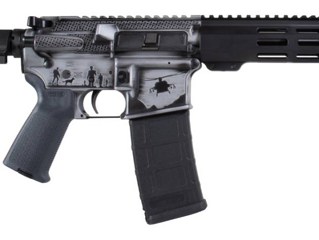 Shark Coast Tactical SCC07435MILGY-P Military 5.56 NATO 30+1 10.50" Black Nitride Threaded Barrel, Aluminum Receiver w/Picatinny Rail, M-LOK Handguard, Polymer SB Tactical SBA3 Brace, Magpul MOE Grip,