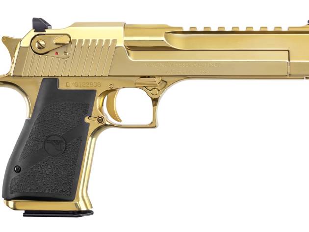 Magnum Research DE44ZNG Desert Eagle Mark XIX 44 Mag 7+1 6" Picatinny Rail Barrel, Gold Zirconium Nitride Serrated Slide & Frame