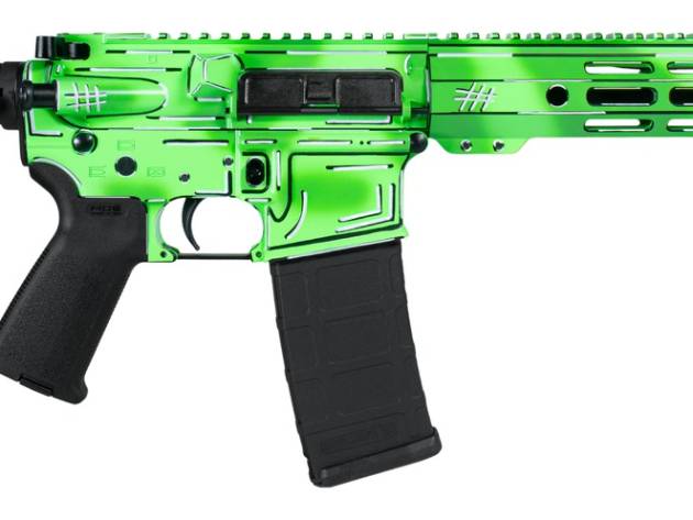 Shark Coast Tactical SCC06247AGRN-P Anime-15 Green 5.56 NATO 30+1 10.50" Black Nitride Threaded Barrel, Green Cerakote Aluminum Receiver w/Picatinny Rail, M-LOK Handguard, Black Polymer SB Tactical SB
