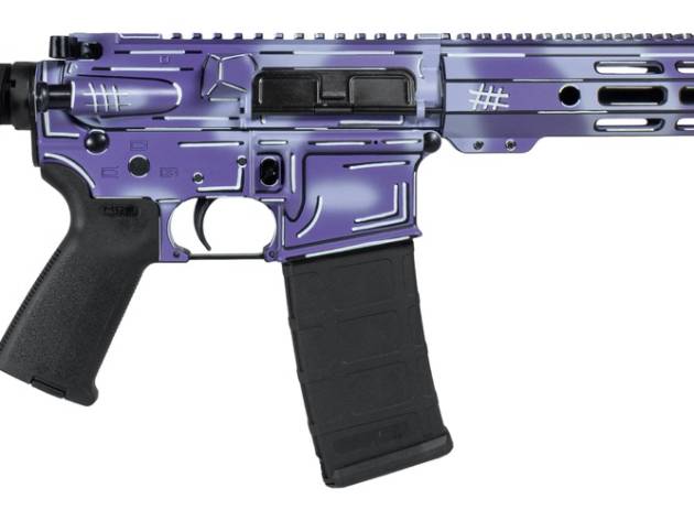 Shark Coast Tactical SCC06278APUR-P Anime-15 Purple 5.56 NATO 30+1 10.50" Black Nitride Threaded Barrel, Purple Cerakote Aluminum Receiver w/Picatinny Rail, M-LOK Handguard, Polymer SB Tactical SBA3 B