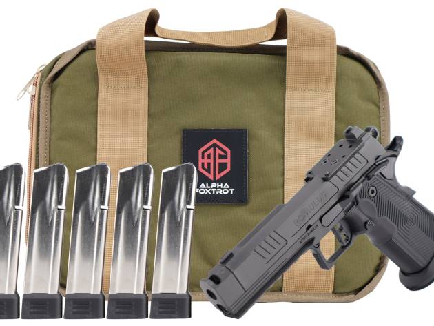 Alpha Foxtrot AA39X1CIG-XDBK20-PROM AF1911 Romulus Promo 9mm Luger 20+1 4.25" Black Bull Ramped Compensated Barrel, Polished DLC Stainless Steel Optic Ready/Serrated Slide & Frame w/Beavertail & Picat