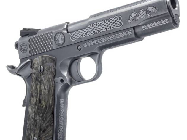 Dickinson LLC DKSN45MPRP Adam 1911 Mesopatamia Full Size 45 ACP 8+1 5" Stainless Steel Barrel, Serration B Slide, Steel Frame w/Beavertail