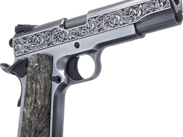 Dickinson LLC DKSN45OBP Adam 1911 Ottaman Full Size 45 ACP 8+1 5" Black Barrel, Steel B Serrations Slide, Steel Frame w/Beavertail