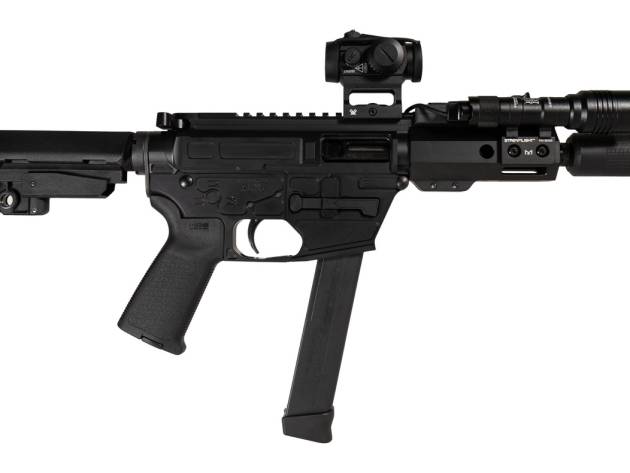 Shark Coast Tactical SCC8110CABLK-S Creepy Andrew 9mm Luger 30+1 Aluminum Receiver Picatinny Rail Receiver Black Polymer SB Tactical SBA3 Brace