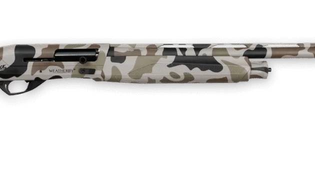 Weatherby EX22028PGM Semi-Auto 3" 2+1 28" DUX Camo Vent Rib Barrel DUX Camo Steel Receiver Drilled & Tapped Receiver Fixed Hydrodipped DUX Camo Synthetic Stock