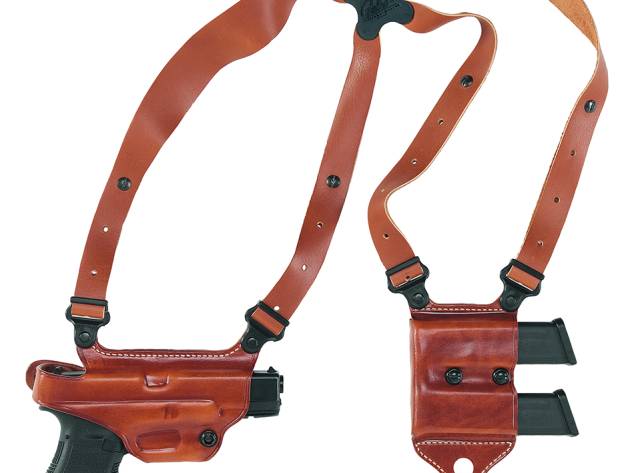 Galco MCII224 Miami Classic II Shoulder System Size Fits Chest Up To 56" Tan Leather Compatible w/Glock 17 Gen1-5/19 Gen1-5/22 Gen2-5  Right Hand