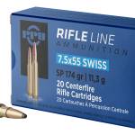 PPU PP7SS Metric Rifle 7.5x55mmSwiss 174gr Soft Point 20 Per Box/10 Case