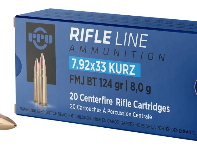 PPU PP7K Metric Rifle  7.9x33mmKurz 124gr Full Metal Jacket Boat Tail 20 Per Box/25 Case
