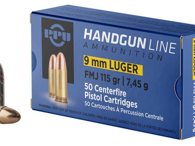 PPU PPH9F1 Handgun  9mmLuger 115gr Full Metal Jacket 50 Per Box/20 Case