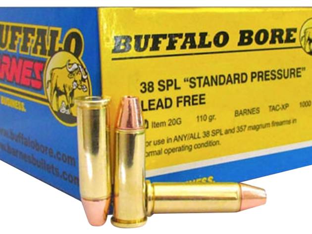 Buffalo Bore Ammunition 20G20 Standard Pressure Strictly Business 38Special 110gr Barnes TAC-XP Lead Free 20 Per Box/12 Case