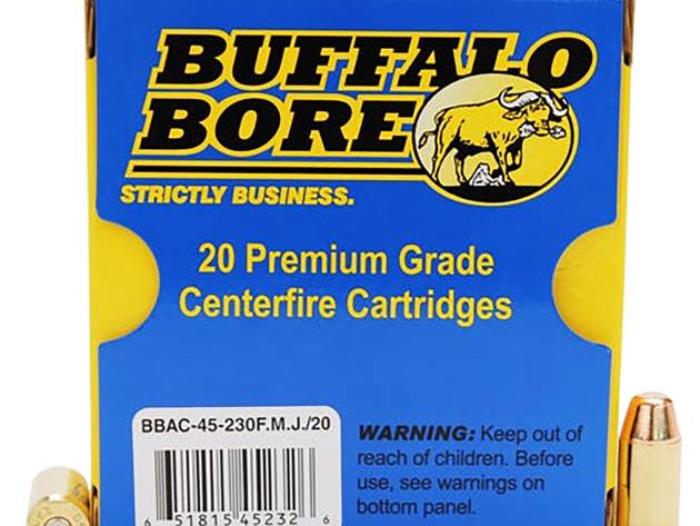Buffalo Bore Ammunition 45230FMJ20 Personal Defense Strictly Business 45ACP +P 230gr Full Metal Jacket Flat Nose 20 Per Box/12 Case