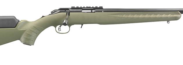 Ruger 8334 American Rimfire Sports South Exclusive Full Size 22 LR 10+1 18" Satin Blued Threaded Barrel & Alloy Steel Receiver w/Scope Rail, Green Fixed Synthetic Stock, Right Hand