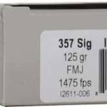 UNDERWOOD 357 SIG 125GR FMJ FN - 50RD 10BX/CS