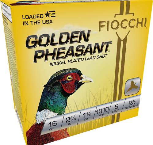 FIOCCHI GOLDEN PHEASANT 16GA - 2.75" 1-1/8 #5 25RD 10BX/CS
