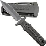 RUKO FIXED BLADE BOOT KNIFE 4" - SPEAR SERRATED CLAMSHELL