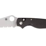 SPYDERCO BUTTONUP CF PS 3.27" BK/SLV