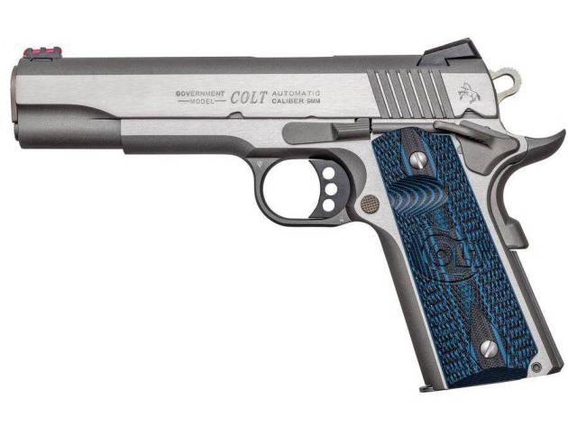 Colt Government Competition Handgun 9mm Luger 9rd Magazine 5" Barrel Stainless Finish Fiber Sight