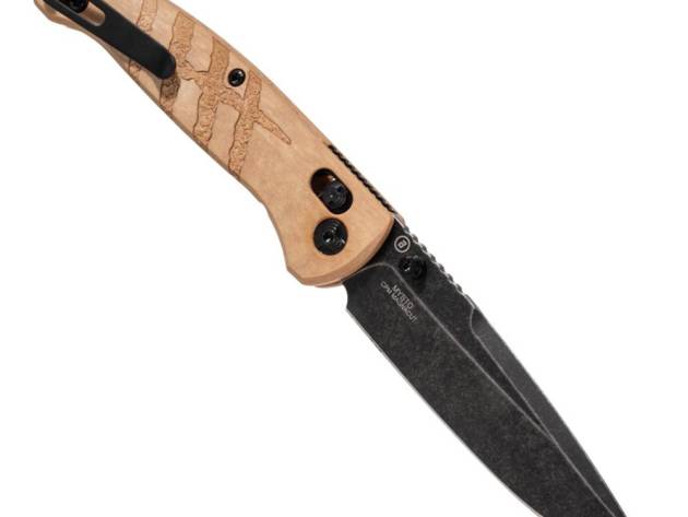 Hogue Mysto Folding Knife 3-2/5" Drop Point Blade Maple Valley Richlite Frame