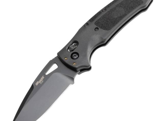 Hogue K320 Nitron Manual Folder 3 1/2" Drop Point Blade Black