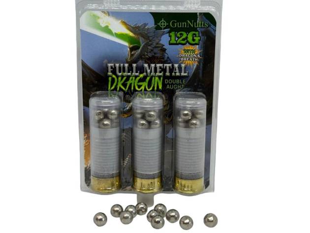 GunNutts Full Metal Dragon 00 With Dragon's Breath Shotshell Ammunition 12ga 2-3/4'' 00 Buck 6 plt 3/ct