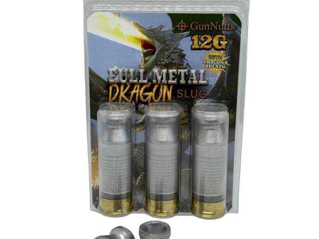 GunNutts Full Metal Dragon Slug With Dragon's Breath Shotshell Ammunition 12ga 2-3/4'' Slug 3/ct