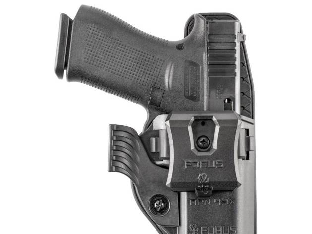 Fobus Handgun Holster OWB Paddle IWB Clip Wing & Sweatguard Appendix for Glock 43/43x/43x MOS with SAS Black Ambi