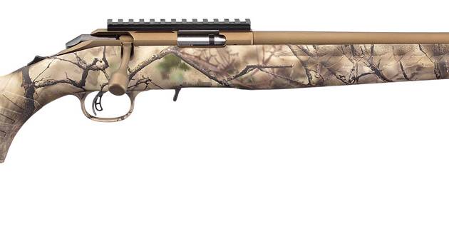 Ruger 8372 American Rimfire Full Size 22 LR 10+1 18" Bronze Cerakote Threaded Barrel & Alloy Steel Receiver w/Picatinny Rail, Go Wild Camo I-M Brush Fixed Synthetic Stock Right Hand