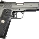 Wilson Combat CQBFS9 1911 CQB Full Size Frame 9mm Luger 10+1 5" Match Grade Barrel, Black Serrated Carbon Steel Slide, Black Armor-Tuff Carbon Steel Frame w/Beavertail, Black G10 Starburst Grip