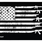 TekMat TEK42GFUSA USA Gun Flag Door Mat Black/White Rubber 25"x42"