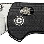 Civivi Knives C23073-1 Yonder 2.88" Folding Spey Point Plain Stonewashed 14C28N Steel Blade, Black Textured G10 Handle