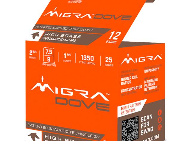 Migra Ammunitions M12UD75-9  Dove 12Gauge 2 3/4" 1 1/4oz 7.5/9Shot 25 Per Box/10 Case