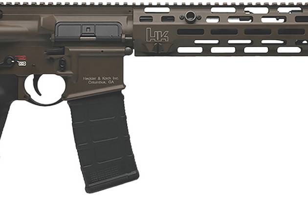 HK 81001204 MR556 A4 5.56x45mm 10+1 16.50" Black Threaded Barrel, Patriot Brown Picatinny Rail Receiver, M-LOK Handguard, 6 Position Black Synthetic Stock, Ambidextrous