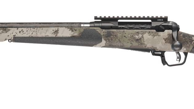 Savage Arms 32722 110 UltraLite Pro Full Size 308 Win 3+1 20" Carbon Fiber Barrel, Savage Woodland Camo Accufit V2 Synthetic Stock, Left Hand