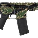 Shark Coast Tactical SCC07305TGR-P Tiger Stripe 5.56 NATO 30+1 Black Nitride Threaded Barrel, Aluminum Receiver w/Picatinny Rail, M-LOK Handguard, Polymer SB Tactical SBA3 Brace, Magpul MOE Grip, Righ
